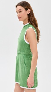 Verano de las mujeres personalizado Terry Cloth cintura alta cremallera pecho cintura Vestidos cortos deporte Sexy moda mujer verde tamaño S - Product Image 2