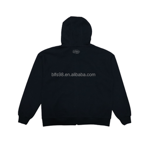 Sudadera con Capucha Azul Marino para Hombre con Diseño de Murciélago, Corte Regular, Informal, con Logotipo Frontal en Color Sólido y Tejido de Punto - Product Image 2