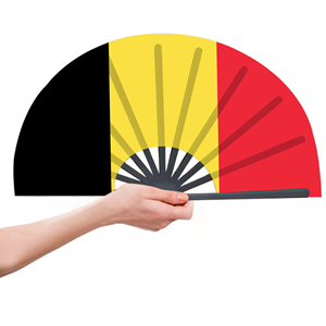 Abanicos Plegables de Bambú con la Bandera de Bélgica al por Mayor, Abanico de Mano para Carnaval, Boda, Festival, Fiesta, Agencia de Viajes - Product Image 4