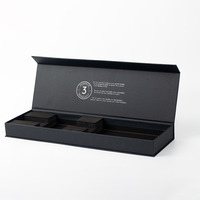 Boîte cadeau en carton magnétique pliable, Style livre noir personnalisé, emballage de luxe avec texture pour petite entreprise