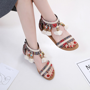 <span class=keywords><strong>La</strong></span> última de las minorías estilo ligero de gran tamaño las mujeres sandalias con flecos hermosa Casual Sandalias planas - Product Image 6