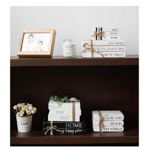 Ferme <span class=keywords><strong>blanc</strong></span> décor à la maison personnalisé Libro Decorativo 3 pièces empilé Faux décoratif relié bois livres ensemble pour <span class=keywords><strong>Table</strong></span> <span class=keywords><strong>basse</strong></span> - Product Image 4