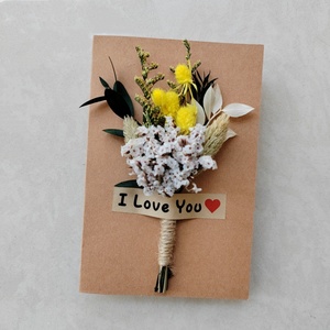 Bouquet <span class=keywords><strong>di</strong></span> <span class=keywords><strong>Fiori</strong></span> Secchi Fatto a Mano per San Valentino, Biglietto d'<span class=keywords><strong>Auguri</strong></span> 3D 'Ti Amo', Mini Biglietto con <span class=keywords><strong>Fiori</strong></span> Essiccati - Product Image 6
