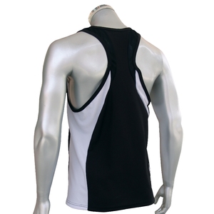Contrasting Athletic <b>Running</b> <b>Singlet</b> Moisture Wicking Coolplus Knitted Mesh Tank Top 100% Polyester for Marathon Training Sports - Product Image 2