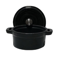 Casserole d'ustensiles de cuisine durable en fonte émaillée à double oreille conçue sur mesure pour la soupe et le ragoût à usage domestique