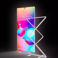 Boîte à lumière en tissu souple anti-UV, support d'affiche lumineux à LED, présentoir publicitaire mobile vertical pliable sur pied