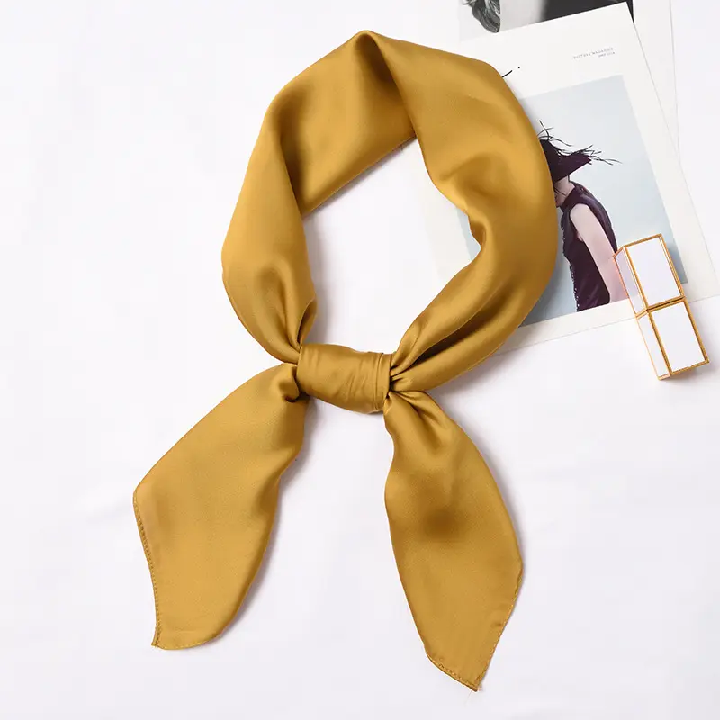 Mehrzweck 70 × 70 cm Satin-Kopfband Schal solide Farben Seidengefühl Bandana Viereck Polyester für Feder Kopf Hals Haarschleife Band