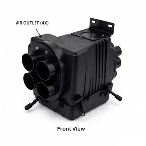 Évaporateur de climatisation automobile noir avec 4 sorties d'air, vue avant, neuf pour la mise à niveau et la rénovation - Product Image 1