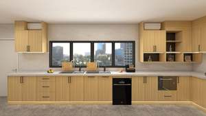 Muebles de Cocina Modernos con Isla, Acabado en Melamina con Aspecto de Madera - Product Image 5