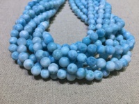 Perles rondes en larimar naturel, sphères polies en larimar, perles de pierres précieuses en vrac pour la fabrication de bijoux