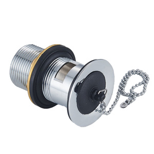 Bouchon de vidange <span class=keywords><strong>en</strong></span> acier inoxydable 304 avec trou de trop-plein pour lavabo de salle de bain, vente <span class=keywords><strong>en</strong></span> gros d'usine, inclut bouchon et bande de fixation - Product Image 1