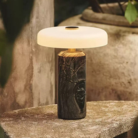 Lampe de table rechargeable en marbre de luxe, design de lampe de table en marbre, lampe de table de bureau, vente chaude, bon prix, lampe de table sans fil