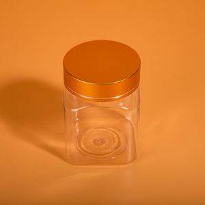 批发新设计方形食品容器蜂蜜塑料罐透明储物瓶定制带盖标签 - Product Image 4