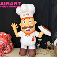 Décoration publicitaire gonflable Chef de cuisine de dessin animé, Personnage de chef pizzaiolo gonflable pour affichage
