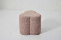 Tabouret en peluche brun clair en forme de trèfle moderne pour chambre à coucher appartement ou bureau à domicile chaise de loisirs décoration intérieure