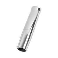 Support de canne à pêche en aluminium évasé avec insert en vinyle, à souder, poli miroir, matériel marin