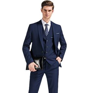 Conjunto de traje de negocios de tres piezas ajustado para <span class=keywords><strong>hombre</strong></span>, traje de padrino de un solo pecho, chaqueta de boda, chaleco, pantalón - Product Image 5