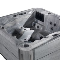 Jacuzzi Cuadrado DEWO para 5 Personas, Spa Exterior con Control Balboa y Luz de Color para una Hidroterapia Confortable