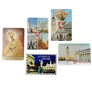 Personalized Customized different National attractions picture souvenir Logo Embossed 3d 2d Silver foil Fridge Magnet