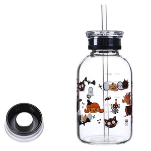 Eco-friendly Hot Sale New Trendy High Borosilicate Glass <strong>Milk</strong> <strong>Bottle</strong> With Lid - Product Image 4