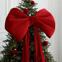 Décorations d'arbre de Noël avec nœud en velours rouge vin super géant pour fêtes de mariage Décoration de fête de Noël