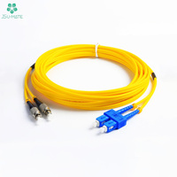 Konektor Duplex ST ke LC Double Head untuk Kamera CCTV, Kabel Patch Core Indoor, Kabel Jumper Fiber Optik Single Mode Internet ADSS