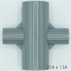 Conector Cruzado de PVC de Cuatro Vías 25Ax13A para Derivación de Tuberías, Variaciones Múltiples, Tratamiento de Agua Kansaikako, Fabricado en Japón KJ-026-028 - Product Image 2