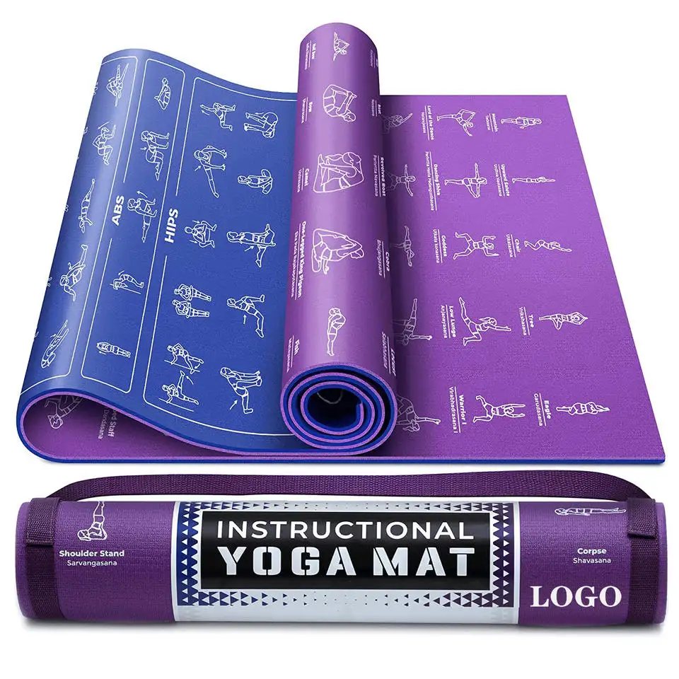 Benutzer definiertes Logo Umwelt freundliche PVC-Yoga matte Druck Sport matte Home Gym Fitness zubehör Pilates Trainings matte
