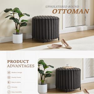 Modern Kadife Dinlenme Koltuğu, Osmanlı Sehpalı, Peluş Köpük Dolgulu Şezlong, Oturma Odası ve Yatak Odası İçin - Product Image 4