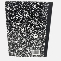 Schwarze Notizbücher, Kompositionshefte mit breitem Linienabdruck, 100 Blatt, 200 Seiten, für den Schulanfang, Schüler, 192 Seiten, im Großhandel