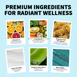 60 Gomitas de Aloe Vera con Polvo de Perla, Vitamina C y <span class=keywords><strong>E</strong></span> Liposomal, Extracto de Blue Majik, Ilumina, Protege, Hidrata, Suplemento Dietético Marino - Product Image 3