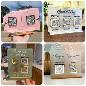 Support <span class=keywords><strong>de</strong></span> code QR <span class=keywords><strong>de</strong></span> table en acrylique pour salon <span class=keywords><strong>de</strong></span> beauté, support <span class=keywords><strong>de</strong></span> signalisation Instagram pour les réseaux sociaux - Product Image 2