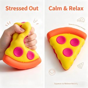 Cute Pizza Fidget <b>Toy</b> TPE Soft Sensory Squishy For Kids 5 To 7 Years Unisex <b>Desk</b> Decor - Product Image 5