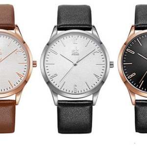 Montre personnalisée avec logo SHENGKE 9003, montre de couple neutre pour les affaires, montre à aiguilles, mode simple, décontractée, quartz, bracelet en cuir, étanche - Product Image 6