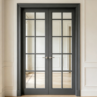 Building Solution Apartment French Retro Grille Moisture Proof Mildew Resistant Silent Hardware Aluminum Glass Casement Door