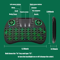 Fábrica al por mayor I8 Mini teclado inalámbrico 7 colores Teclado retroiluminado 2,4G Touchpad Teclado de mano para PC Android TV Box