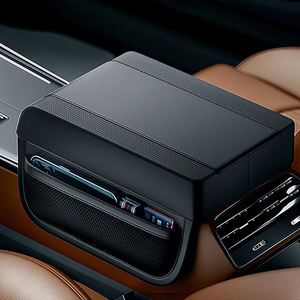 صندوق تخزين فاخر عالمي للسيارة من CHEGES مع منفضة سجائر وحامل أكواب ومنفذ USB ومسند ذراع جلدي قابل للفصل - Product Image 3