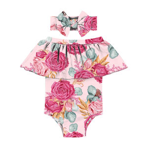 حار الأزياء قبالة الكتف فتاة صغيرة ثونغ قطعة واحدة ملابس السباحة مخصص تصاميم لباس سباحة لفتاة الاطفال لباس بحر للفتيات الاطفال - Product Image 5