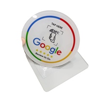 Plaque NFC Google Review Ronde en Acrylique Étanche et Programmable de 10 cm, 13,56 MHz – Prête à l'Expédition – Offre Spéciale