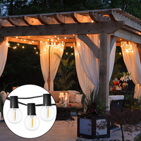 Guirlande lumineuse LED pour jardin extérieur Globe G40 Ampoule de fée solaire IP65 classé blanc chaud coloré Festoon Noël Mariage Éclairage