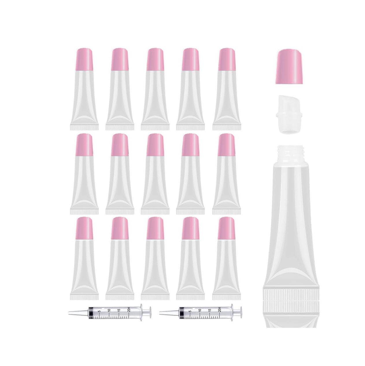 Plain Tube +pink cap +15ml