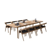 Combinaison de chaises de bureau en bois massif minimaliste moderne pour usage domestique-Table de négociation pour la formation du personnel de la salle de réunion