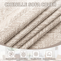 Housse de canapé en chenille en forme de L pour salon, extensible, lavable, imperméable, antidérapante, pour enfants, design moderne, appartement