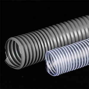Tubi Flessibili in <span class=keywords><strong>PVC</strong></span> per Macchinari per la Lavorazione del Legno, Tubo Telescopico Trasparente in Plastica con Filo d'Acciaio - Product Image 1