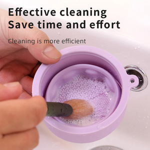 Multifunction Silicone Folding <b>Makeup</b> Brush Cleaning Cup Cleaning and drying 2-in-1 storage cup Beauty Cosmetic Brush Scrub Cup - Product Image 3