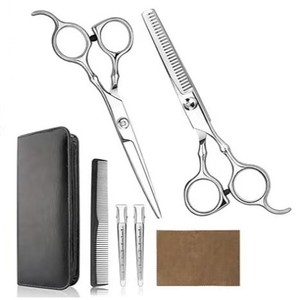 Hairdressing Scissors Set Stainless Steel Thinning Shears And Flat Shears With Comb And Clips For Hair Styling Tools - Product Image 4