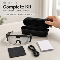 Lunettes de sport avec caméra intégrée 120 °   Lunettes de soleil avec caméra grand angle pour les sports de plein air et le vlogging, contrôle WiFi et par application pour le cyclisme, la randonnée