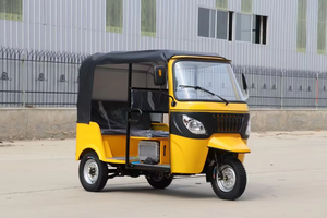 Motorcycle with Sidecar 3 Wheels Closed <b>Box</b> Motorized Tricycle 200cc Gasoline Passenger Taxi 6 Seats - Product Image 2