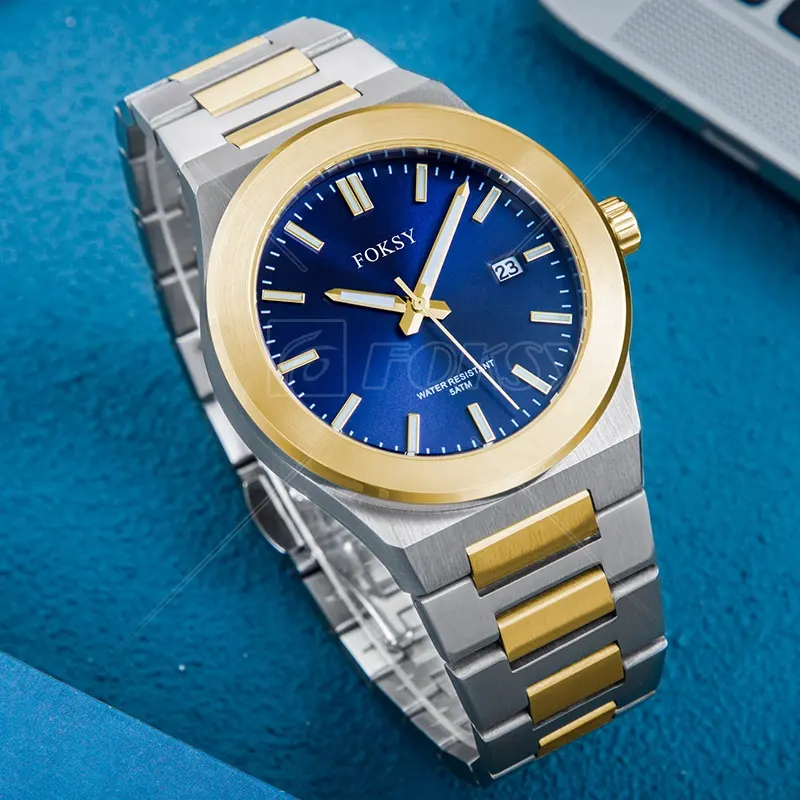 Logo ile özel tasarım onarım paslanmaz çelik erkekler el saatler lüks klasik kuvars kol saati erkekler için