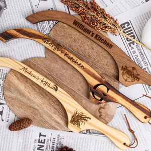 Cuchillo de Madera Personalizado Creativo de Fábrica, Cuchillo Serrado para Rebanar, Herramienta Ergonómica para Cortar Pan Casero - Product Image 1